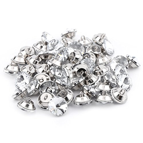 MUNEFE Runde Kristallknöpfe, durchsichtiger Tuftingknopf, Polsterknöpfe mit Metallschlaufe für Kopfteil, Sofa, Nähen, Basteln (20 mm, 25 mm) (25mm) von MUNEFE