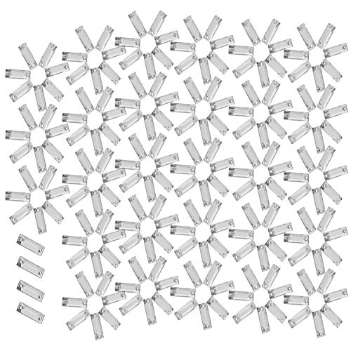Munefe 200pcs Horse Eye Crystal, Acrylknopf Flatback -Kristall, Flachback -Nähen glänzender Kristall, geeignet für die Herstellung von Halsketten, Armbändern usw. (6 * 17.5mm long strip) von MUNEFE