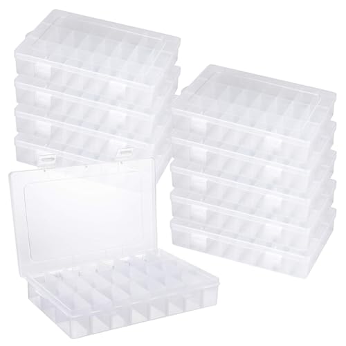 MUNGHOK 10 Stück 24 Fächer Aufbewahrungsbox Plastik, Klein Aufbewahrungsbox Verstellbare Fächer, Einstellbar Sortimentskasten Klar Sortierboxen für Kleinteile Schrauben Schmuck Ohrringe MUNGHOK 10 Stück 24 Fächer Aufbewahrungsbox Plastik, Klein Aufbewahrungsbox Verstellbare Fächer, Einstellbar Sortimentskasten Klar Sortierboxen für Kleinteile Schrauben Schmuck Ohrringe von MUNGHOK