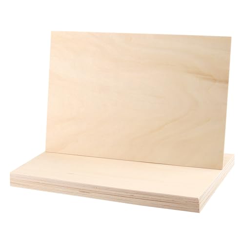 MUNGHOK 12 Stück 300 x 200 x 2mm Holzplatten zum Basteln, Bastelholz Holzplatte, Sperrholzplatten Balsaholz Platten für DIY Modell, Handwerk, Malerei, Kreativ Hobby Platte von MUNGHOK