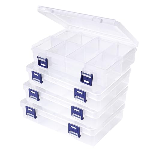 MUNGHOK 4 Stück 8 Fächer Aufbewahrungsbox Plastik, Klein Aufbewahrungsbox Verstellbare Fächer, Einstellbar Sortimentskasten Klar Sortierboxen für Kleinteile Schrauben Schmuck Ohrringe MUNGHOK 4 Stück 8 Fächer Aufbewahrungsbox Plastik, Klein Aufbewahrungsbox Verstellbare Fächer, Einstellbar Sortimentskasten Klar Sortierboxen für Kleinteile Schrauben Schmuck Ohrringe von MUNGHOK