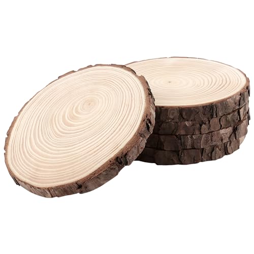 MUNGHOK 5 Stück Holzscheiben 16-17cm Durchmesser, Holz Log Scheiben Baumscheiben Natürliche Unbehandelt Holzkreise für DIY Handwerk Hochzeit Mittelstücke Weihnachten Dekoration MUNGHOK 5 Stück Holzscheiben 16-17cm Durchmesser, Holz Log Scheiben Baumscheiben Natürliche Unbehandelt Holzkreise für DIY Handwerk Hochzeit Mittelstücke Weihnachten Dekoration von MUNGHOK