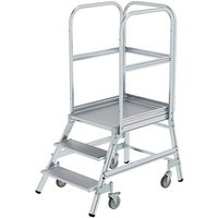 MUNK Podestleiter 50103 fahrbar alu 3 Stufen, H: 172,0 cm von MUNK