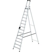 MUNK Stehleiter einseitig silber 14 Sprossen, H: 3,92 m von MUNK