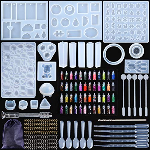 MUOIVG 284 Stück Resin Gießharz Silikonform,Schmuck Selber Machen Set, Harz gießen Set,Gießform Silikonform Kit,über 90 verschiedenen Muster, inkl DIY Werkzeug Zubehör MUOIVG 284 Stück Resin Gießharz Silikonform,Schmuck Selber Machen Set, Harz gießen Set,Gießform Silikonform Kit,über 90 verschiedenen Muster, inkl DIY Werkzeug Zubehör von MUOIVG