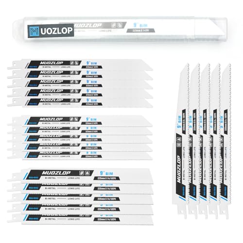 MUOZLOP 20 Pack Säbelsägeblätter Set， Sägeblätter für Säbelsäge aus CRV & BIM ，für Holz/Metall Säbelsägeblätter inkl Box (20Stück A) von MUOZLOP