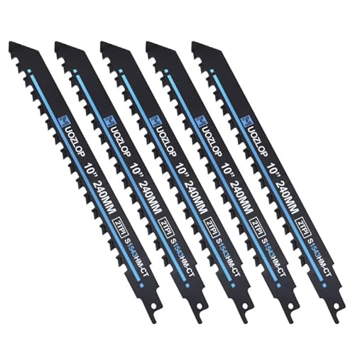 MUOZLOP 240 mm Säbelsägeblätter Stein，5 Stück säbelsägeblätter hartmetall ，steinsäge，Sägeblätter Säbelsäge für Metall，Ziegel，Beton (5, 240mm) von MUOZLOP