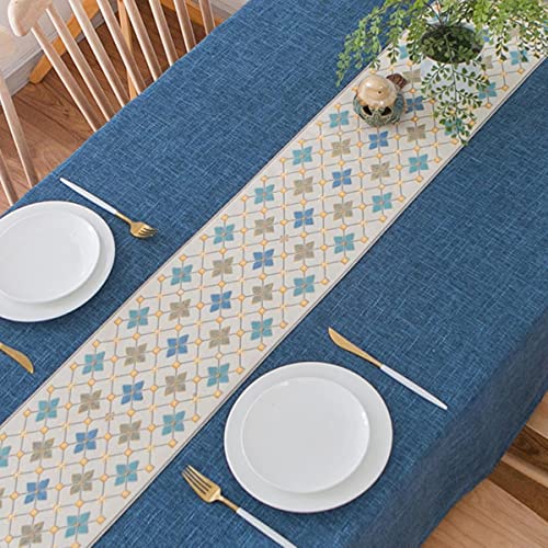 Hochwertige Schlichte dekorative Baumwolle Leinen Tischdecke Dicke Rechteckige Melange Färben Hotel Hochzeit Esstisch Abdeckung Tuch-BLAU MIT Flagge,130X190CM,China von MUPUKKR