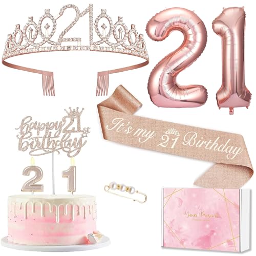 Deko 20. Geburtstag Frau, 20. Geburtstagskrone und Schärpe, Tortendeko Geburtstag und Kerzen, Roségold Folienballon 20, 20. Geschenk für Mädchen zum Geburtstagsparty Deko Supplies Deko 20. Geburtstag Frau, 20. Geburtstagskrone und Schärpe, Tortendeko Geburtstag und Kerzen, Roségold Folienballon 20, 20. Geschenk für Mädchen zum Geburtstagsparty Deko Supplies von MURISE