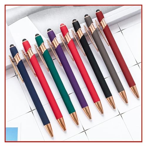 MURVE 20–200 Kugelschreiber, Großhandel, Metall-Kugelschreiber, Touchscreen-Stift, Büro, Schule, Werbung, Stift, individuelles Logo, Text, Lasergravur (MixColor (Rose), 50 Stück von MURVE