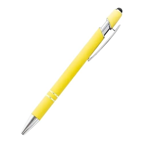 MURVE 20–200 Stifte, Großhandel, Metall-Kugelschreiber, Touchscreen-Stift, Büro, Schule, Werbung, Stift, individuelles Logo, Text, Lasergravur (Hellgelb, 200 Stück) von MURVE