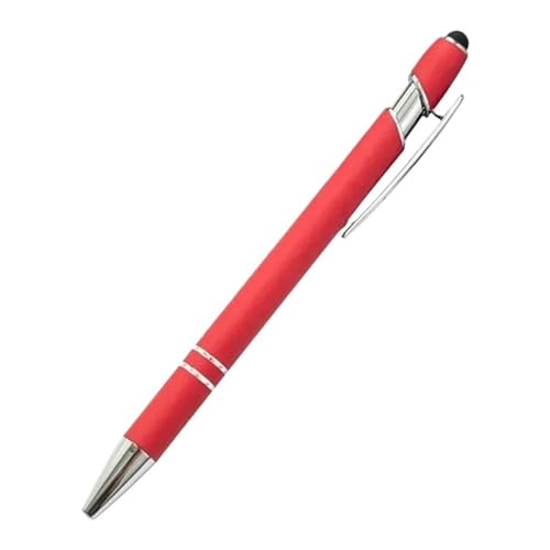 MURVE 20–200 Stifte, Großhandel, Metall-Kugelschreiber, Touchscreen-Stift, Büro, Schule, Werbung, Stift, individuelles Logo, Text, Lasergravur (rot, 200 Stück) von MURVE