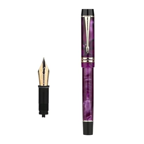 MURVE Füllfederhalter, Kunstharzbeschichtung, groß, hell, spitz, für Erwachsene, Studenten, Schreiben, Praxis, Tintenstift, Geschenkbox, Schreibwaren-Stift (Dream Purple) von MURVE
