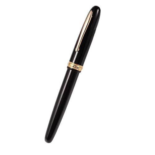 MURVE Füllfederhalter, hochwertiger Vintage-Stil, Metallstift, Business-Kalligraphie, glattes Schreiben, Tinte, Geschenkstift (Schwarz, F) von MURVE