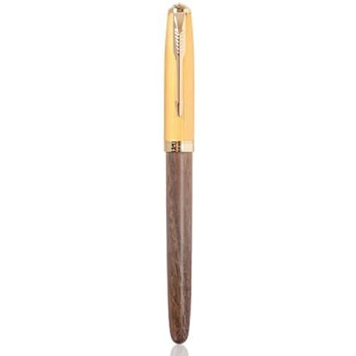 MURVE Füllfederhalter im klassischen Stil, aus Stahl, Holz, Kunststoff, 0,38 mm, 0,7 mm Feder, für Schule, Büro, Studenten, Schreibwaren (02, 0,38 mm Feder) von MURVE
