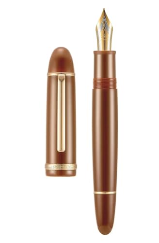 MURVE Klassischer Füllfederhalter, 0,5 mm/0,38 mm Spitze, elegantes Bürobedarf, Kaffee-Goldclip, F von MURVE