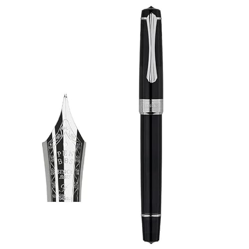 MURVE Kolben-Füllfederhalter-Klinge/runde Feder, Tintenabsorbierender Stift, große Kapazität, transparentes Acryl, Business-Schriftzug, Geschenkstift (D) von MURVE
