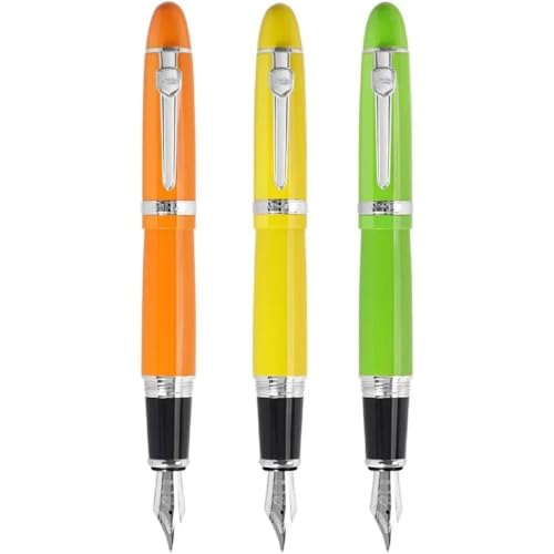 MURVE Luxuriöses Metall-Füllfederhalter-Set, 0,7 mm/1,0 mm, große Spitze und großer Körper, für Büro und Schule, Schreibwaren, Schreibwaren (G, 0,7 mm gerade Feder) von MURVE