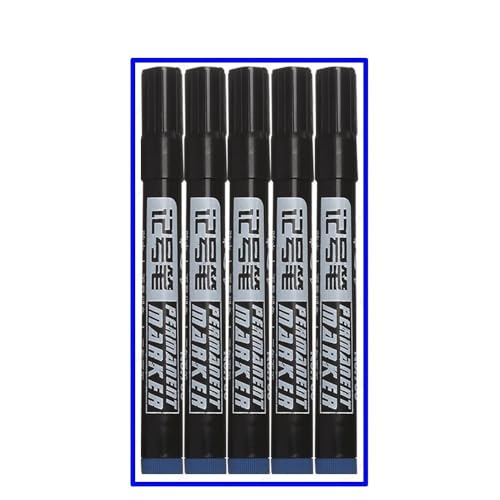 MURVE Marker auf Ölbasis, wasserfest, schnell trocknend, schwarz, blau, rot, permanent, für Metall, Glas, Schreibwaren, Zeichnen, Kunst, Schulbedarf (5 Stück, blau) von MURVE