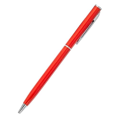 MURVE Metall-Kugelschreiber, Rotgold, kostenloses individuelles Logo, Werbeschriftung, Gravur, Name, Schule, Bürobedarf, Geschenke (Rot, 20 Stück) von MURVE