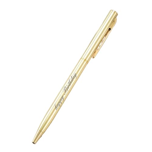 MURVE Metall-Kugelschreiber, Rotgold, kostenloses individuelles Logo, Werbeschriftung, Gravur, Name, Schule, Bürobedarf, Geschenke (goldfarben, 100 Stück) von MURVE