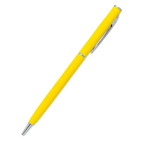 MURVE Metall-Kugelschreiber, Rotgold, mit individuellem Logo, Werbeschriftung, gravierter Name, Schule, Bürobedarf, Geschenke (Gelb, 20 Stück) von MURVE
