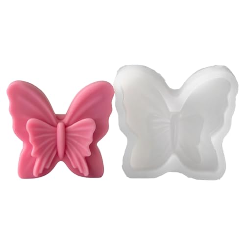3D-Blumen- und Schmetterlingskerzenformen, Schmetterlings-Silikonformen, Epoxidharz-Formen für Kerzenherstellung, Harz, Gießen, Seife, Gips, Fondant, Kuchendekoration, Formen (A) von MURYE