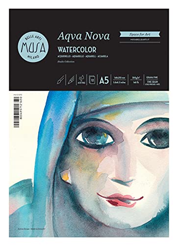 MUSA Belle Arti CWR Aquarellalbum, A5, 12 Blatt, 300 g, feines Pura-Cellolosa MUSA Belle Arti CWR Aquarellalbum, A5, 12 Blatt, 300 g, feines Pura-Cellolosa von MUSA