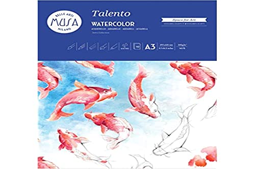 Musa 94141 Aquarellpapier Talento, A3, 300 g, 10 Blatt von Musa