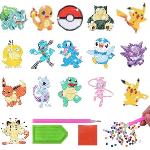 MUSEDAY Diamand Painting Kinder Set Diamant Aufkleber Kit Diamant Malerei Kits 16 Stück Diamond Painting Sticker Diamant Malerei für Kinder Jungen Mädchen MUSEDAY Diamand Painting Kinder Set Diamant Aufkleber Kit Diamant Malerei Kits 16 Stück Diamond Painting Sticker Diamant Malerei für Kinder Jungen Mädchen von MUSEDAY