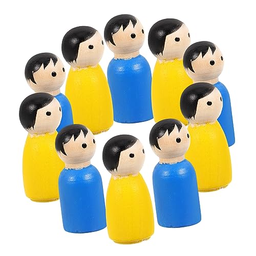 MUSISALY 1 Satz Graffiti-Marionette Steckpuppen Unvollendet Familienpuppenkörper Dekorative Steckpuppe Leute Pfeifen Peg Doll Leute Menschen Figuren DIY Holzpflockpuppen Regaldekor Hölzern von MUSISALY