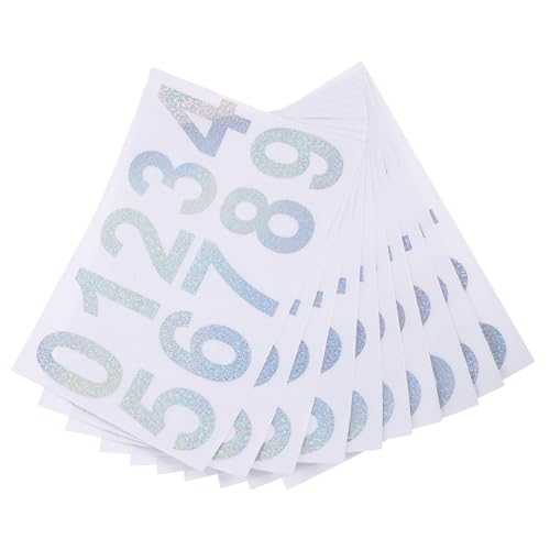 MUSISALY 10 Sets Kleine Runde Nummernaufkleber Wasserdicht Selbstklebende Etiketten Briefkastennummern Selbstklebende Nummern Für Mülleimer Briefkastenaufkleber Reflektierende von MUSISALY