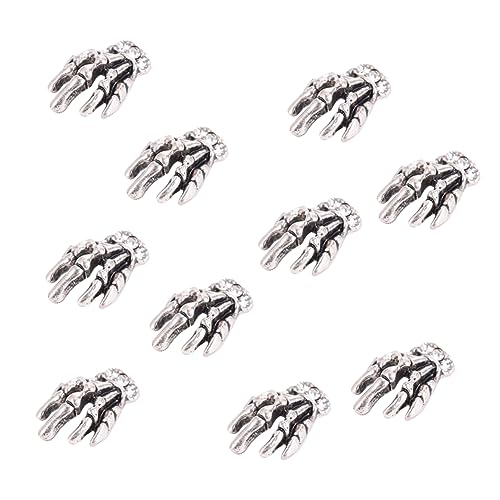 MUSISALY 10 Stück Teiliges Manicure Decal Skelett Hand Nagelkunst Alloy Nail Art Dekoration für Halloween und Maniküre Einfach Anzubringen Geeignet für Uv Gel Natürliche und Künstliche von MUSISALY