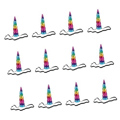 MUSISALY 12 Stück Teiliges Haarreif Einhorn Design Bunte Kopfbedeckung für Mädchen Bequemes Material Geeignet für Party Bühne Geschenk Vielseitig Einsetzbar Auffällige Dekoration von MUSISALY