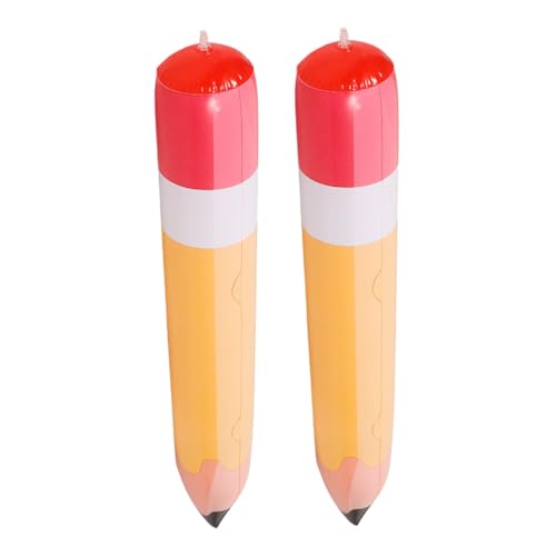 MUSISALY 2 Stück Aufblasbare PVC Bleistift Ballons Orange Langlebige Schulanfang Deko Leichte Hängende Party Dekoration für Klassenzimmer Kinderfreundliche Wiederverwendbare Foto Requisiten von MUSISALY