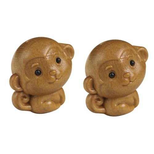 MUSISALY 2St Hölzerne Affenstatue Brieftaschenschlüsselhalter Tischzubehör Tiere Handgeschnitzte Affenfigur Holzfigur Schlüsselanhänger chinesischer Sternzeichen anhänger DIY-Anhänger MUSISALY 2St Hölzerne Affenstatue Brieftaschenschlüsselhalter Tischzubehör Tiere Handgeschnitzte Affenfigur Holzfigur Schlüsselanhänger chinesischer Sternzeichen anhänger DIY-Anhänger von MUSISALY