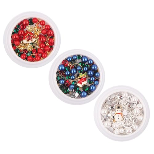 MUSISALY 3 Boxen Weihnachts Nail Art Dekorationen Schneeflocken Metall Mix Glitzer Nail Art Zubehör für Kreative Maniküre DIY Nageldesign Geschenkidee für Frauen und Mädchen von MUSISALY