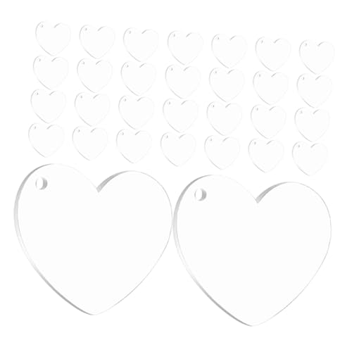 MUSISALY 30 Stück Teiliges Transparentes Herz Schlüsselanhänger mit Loch Sublimationsgeeignet Vielseitig für Diy Schmuck Taschenanhänger Hochzeits und Bastelprojekte Langlebiges von MUSISALY