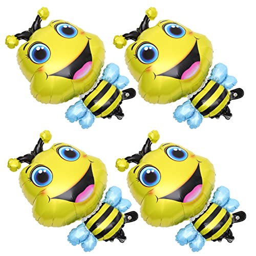 MUSISALY 4 Stück Bienen Folienballons Kreative Tierballons für Kindergeburtstagsfeiern Dekoration für Garten und Veranstaltungen Lustige und Praktische Luftballons aus Aluminiumfolie von MUSISALY