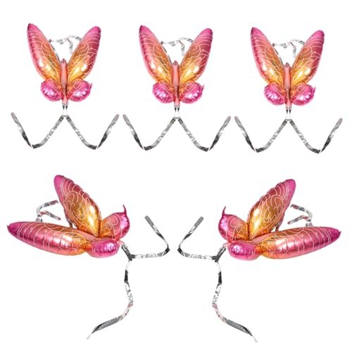 MUSISALY 5 Stück Flügel Ballon Schmetterling Dekorationen Schmetterling Hochzeitsdekorationen Ballongirlande Heliumballons Feierballons Luftballons in Schmetterlingsform Rosa Aluminiumfolie MUSISALY 5 Stück Flügel Ballon Schmetterling Dekorationen Schmetterling Hochzeitsdekorationen Ballongirlande Heliumballons Feierballons Luftballons in Schmetterlingsform Rosa Aluminiumfolie von MUSISALY