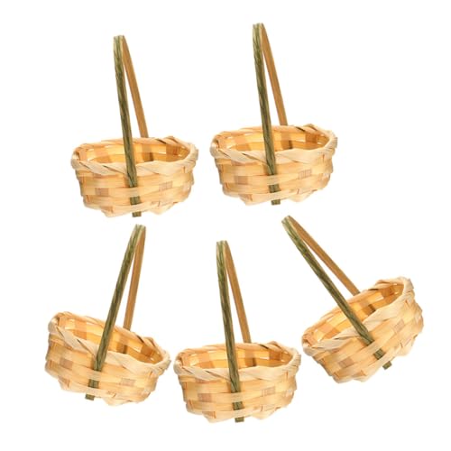 MUSISALY 5er Satz Mini-flechtkörbe Mit Griff Aus Bambussplittern Winzige Körbe Für Heimdekoration Fotorequisiten Mini-blumenkörbe MUSISALY 5er Satz Mini-flechtkörbe Mit Griff Aus Bambussplittern Winzige Körbe Für Heimdekoration Fotorequisiten Mini-blumenkörbe von MUSISALY