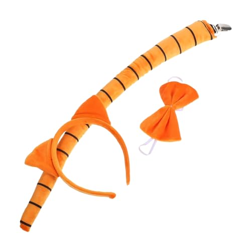 MUSISALY Katzenohren Stirnband und Katzenschwanz Set Weiches Sicheres Tierkostüm Zubehör für Mädchen Geeignet für Karneval Halloween Bühnenauftritte und Rollenspiele von MUSISALY