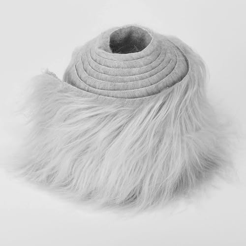 Kunstfell Band Kunstpelz Fellstoff, MUSLONG zotteligen Pelz Stoff Schnitte flauschige Pelz Patches ideal zum Basteln, Nähen, Dekorieren | Dekoband Plüsch Trim Stoffrolle, 10x150cm (Grau) von MUSLONG