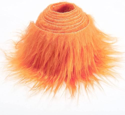 Kunstfell Band Kunstpelz Fellstoff, MUSLONG zotteligen Pelz Stoff Schnitte flauschige Pelz Patches ideal zum Basteln, Nähen, Dekorieren | Dekoband Plüsch Trim Stoffrolle, 10x150cm (Orange) von MUSLONG