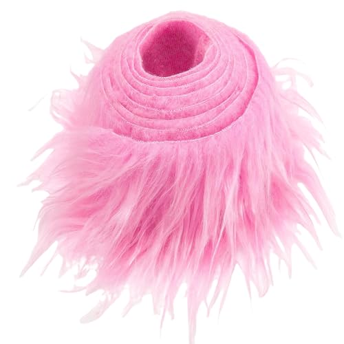 Kunstfell Band Kunstpelz Fellstoff, MUSLONG zotteligen Pelz Stoff Schnitte flauschige Pelz Patches ideal zum Basteln, Nähen, Dekorieren | Dekoband Plüsch Trim Stoffrolle, 5x150cm (Rosa) von MUSLONG