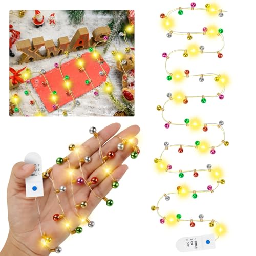 MUSUNIA Wichtel Lichterkette Miniatur Led, 2M Wichtel Lichterkette Wichtel Zubehör, Miniatur Lichterkette Zubehör Puppenhaus für Weihnachtsdeko Puppenhaus Möbel, Kinder Geschenk (Colorful) von MUSUNIA