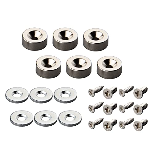 MUTUACTOR Starke Magnetbefestigung, Magnetverschluss, Türriegel oder Werkzeughalter, 12 * 5 Magnet, Neodym-Loch mit Schrauben, starker Magnet für Innen und Außen（6pc) von MUTUACTOR