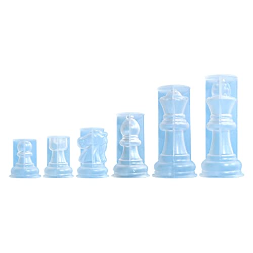 MUUYYI Schachsets aus Kunstharz, Silikonformen, Brettspiel, große Schachform, Schachfiguren-Form, Silikonmaterial für Epoxidharz von MUUYYI