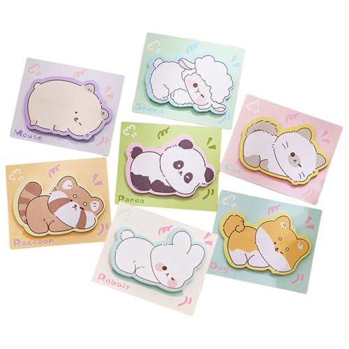 8 Pack Haftnotizen, Kleine Haftnotizen Kinder, Haftnotizen Klebezettel, Kawaii Schulsachen, Notizblock Klein, TierföRmiger Haftnotizblock (240 Noten) von MUVONZI