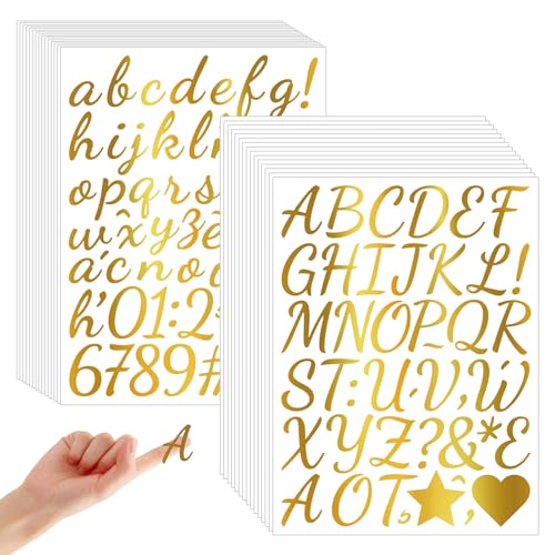 MUWINC 1 Zoll Gold Glitzer Buchstaben Aufkleber Set - 1590 Stück Selbstklebende Buchstaben, Zahlen & Symbole für Bastelprojekte MUWINC 1 Zoll Gold Glitzer Buchstaben Aufkleber Set - 1590 Stück Selbstklebende Buchstaben, Zahlen & Symbole für Bastelprojekte von MUWINC